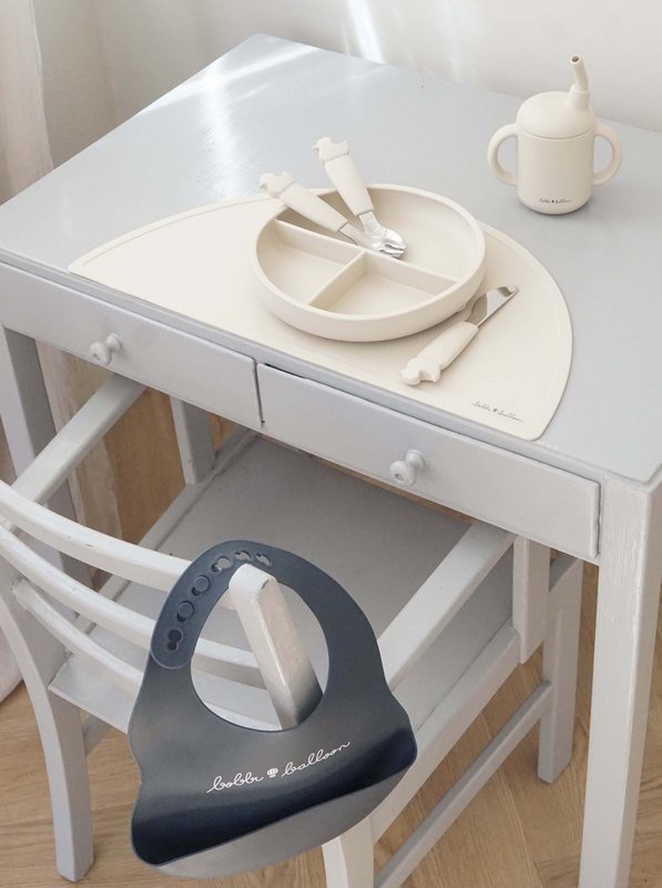 Piastra a ventosa divisa in silicone - Beige ostrica