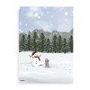Christmas card snowman with bunny