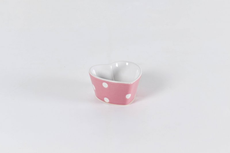 Pink hjerte ramekin med prikker Isabelle Rose