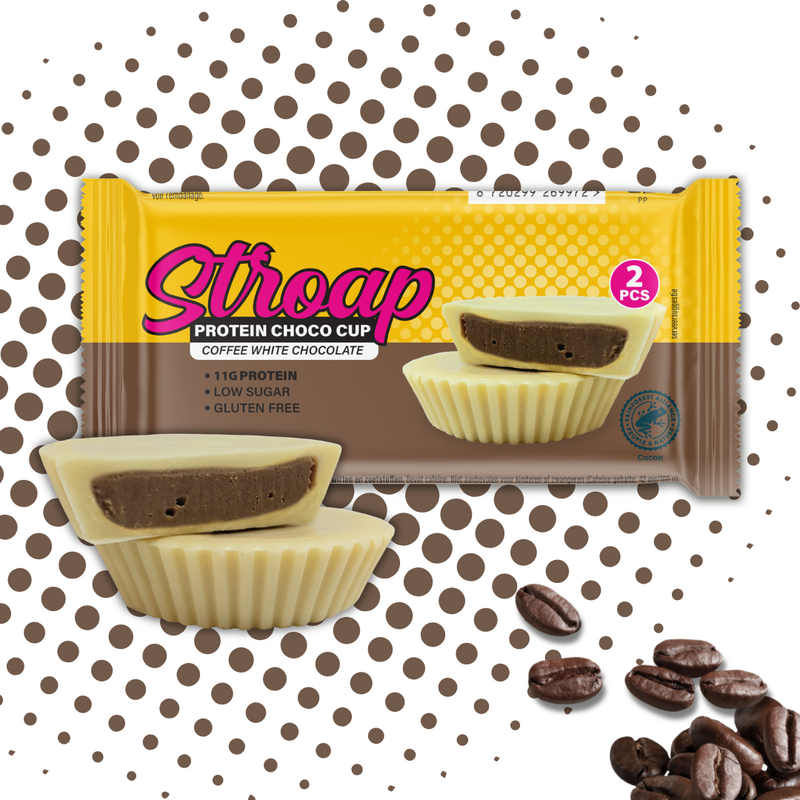 Eiwitarme koffie, witte chocoladebeker