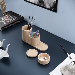 Stapel Schreibtisch-Organizer-Set aus Holz