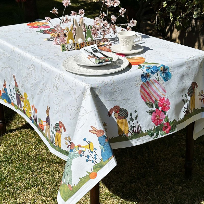 Quadratische und rechteckige Tischdecke – Osterhasen