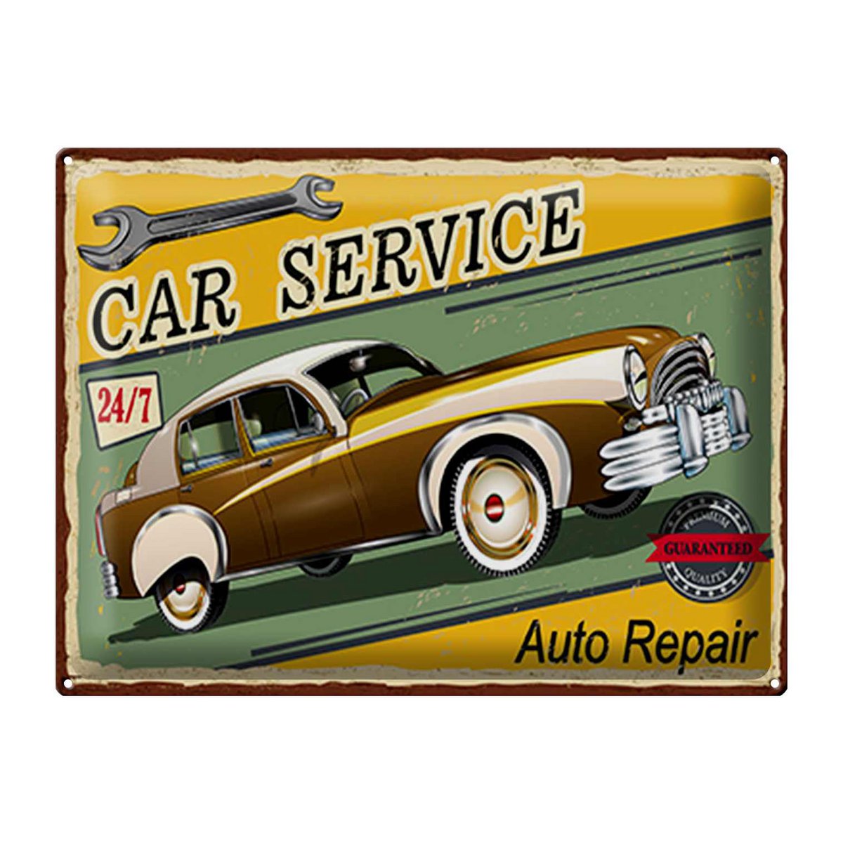 Blechschild Retro 40x30cm Car Service 24/7 Auto repair