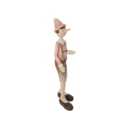 Pair of pink resin Pinocchios h 28 cm