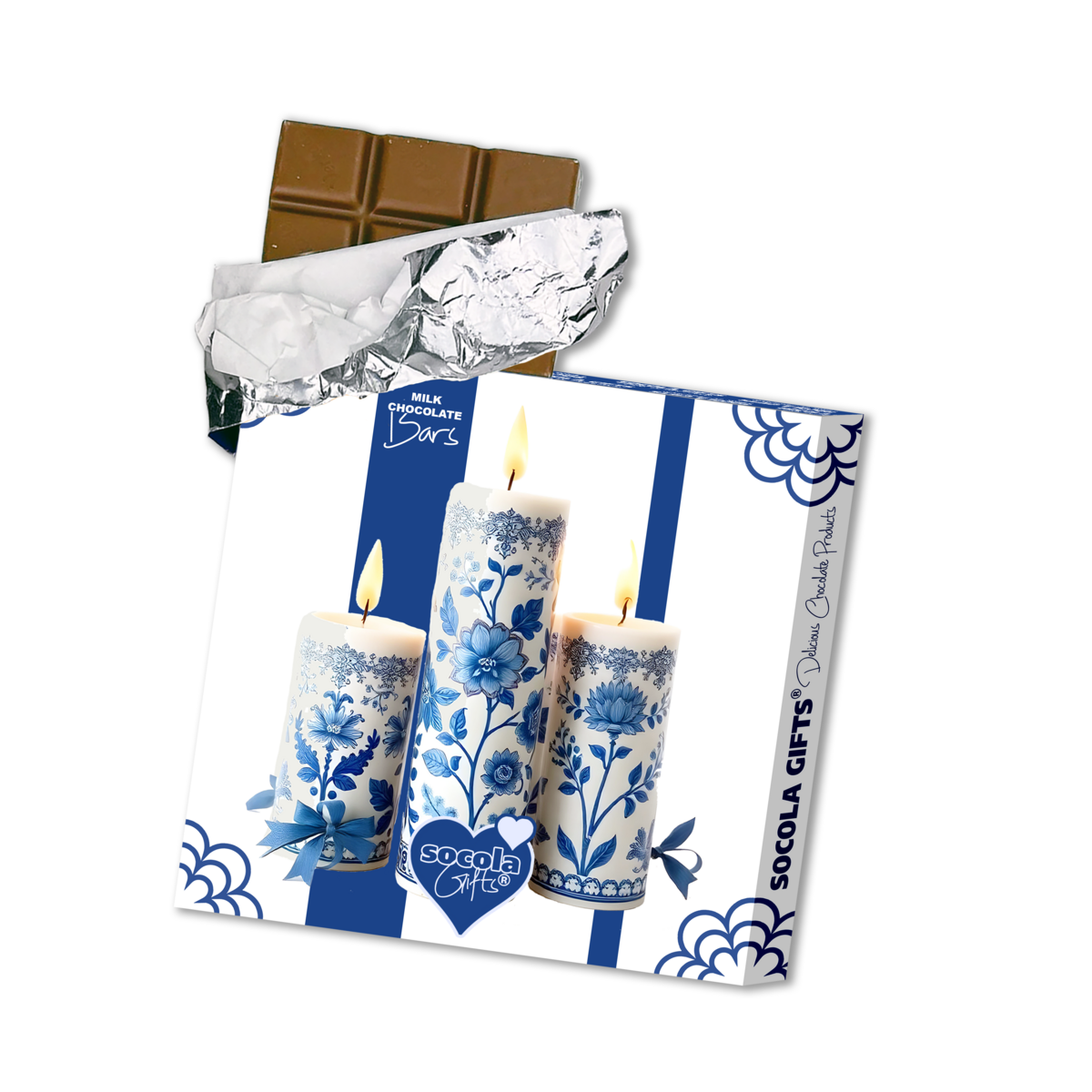 Socola chocolade 200 gram tabletten "KAARSEN" (10pcs) Xmas giftbox
