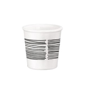 Espresso Cups - stripe - White/Black - Porcelain