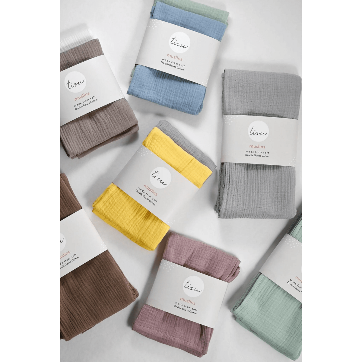 TISU muslin set, Pistachio + Baby Blue