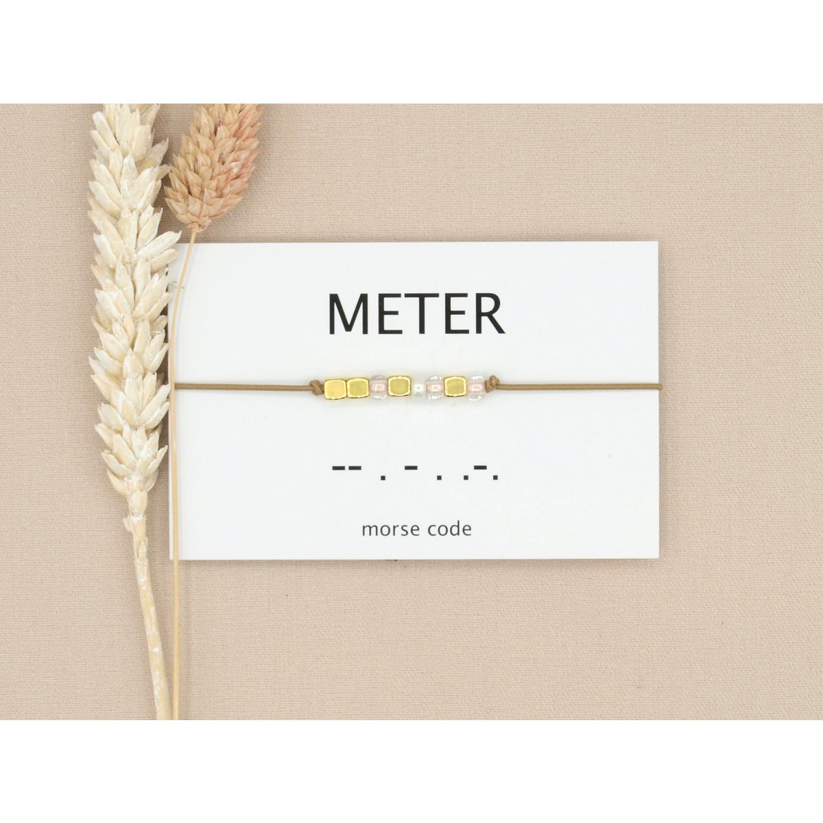 Morse code armband meter (zilver,rosé goud,goud)