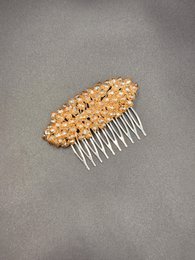 Peineta de cristal dorado claro para peinados de novia