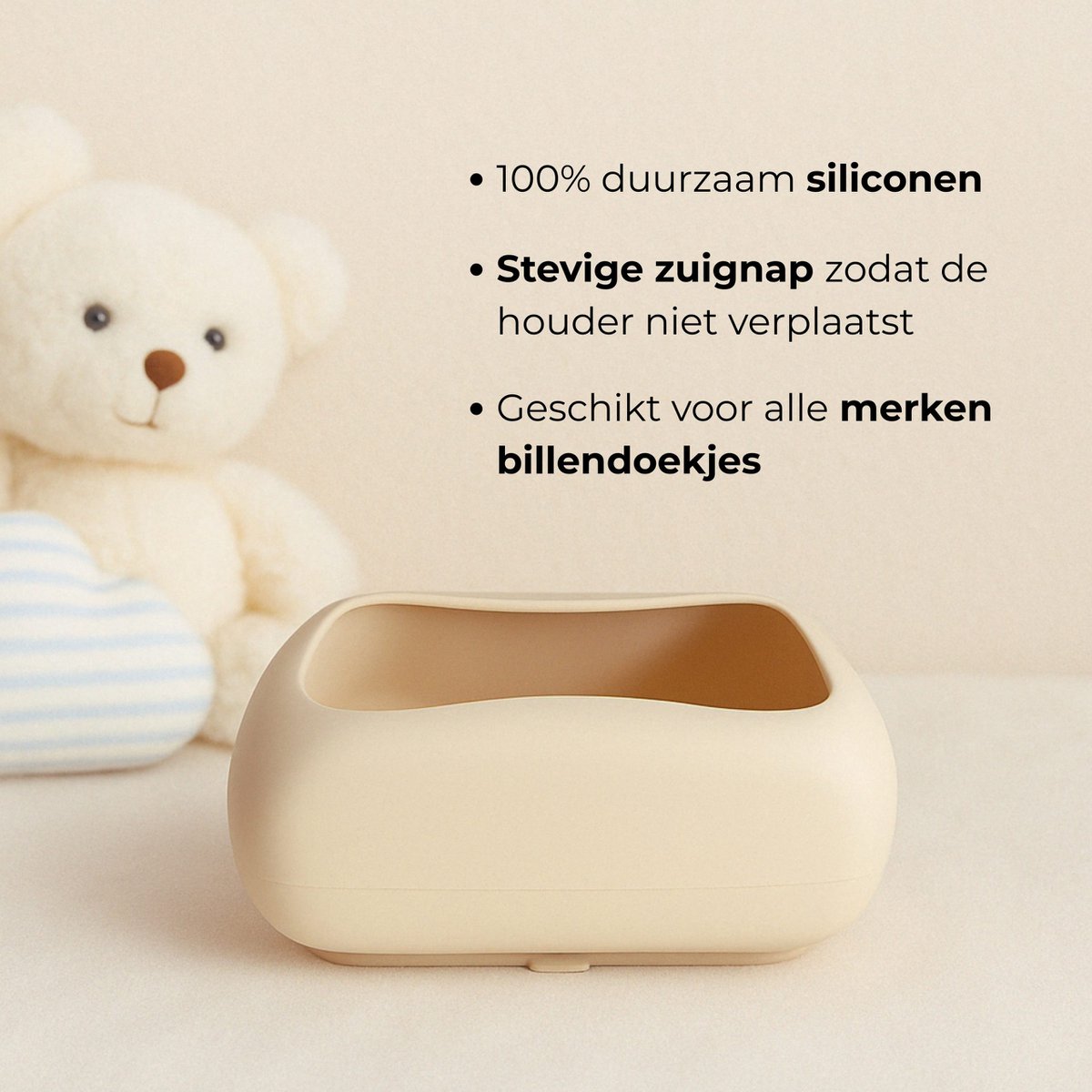 Billendoekjes Box - Billendoekjes Houder - Met Zuignap - Siliconen