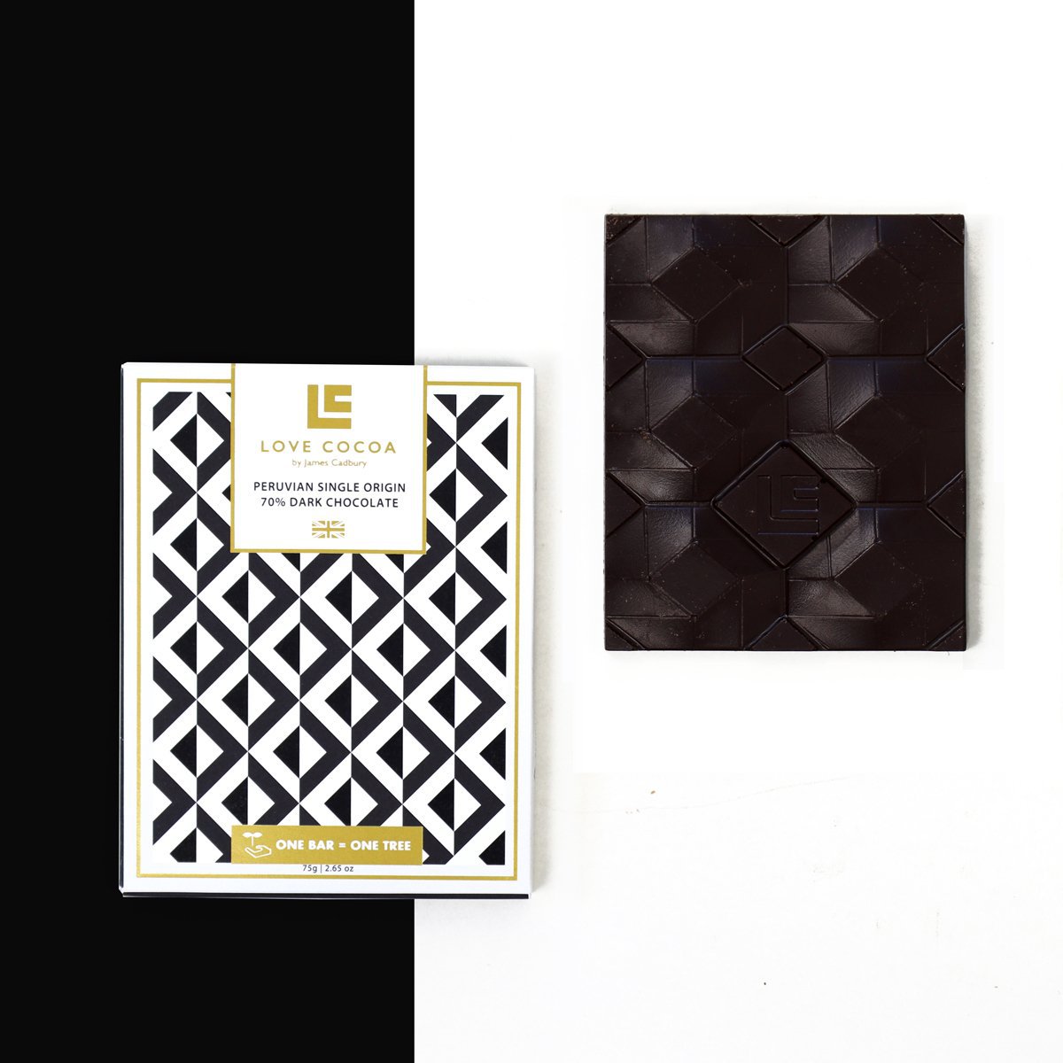 Peruaanse 70% pure chocoladereep (veganistisch)