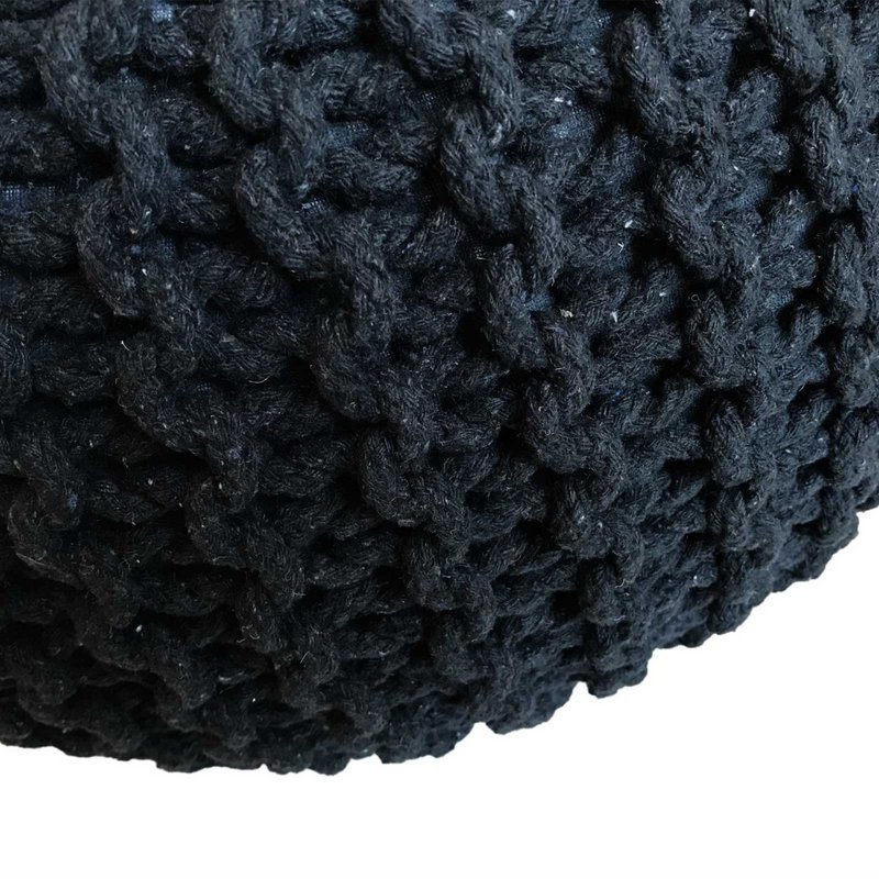 Pouf Ø 55 H 37 H 37 Strickhocker Sitzpouf Bodenkissen nachhaltig