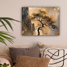 Dipinto di tela - Tree della decorazione del muro - oro - paesaggio - vernice - decorazione murale soggiorno - decorazione della stanza moderna - dipinti astratti