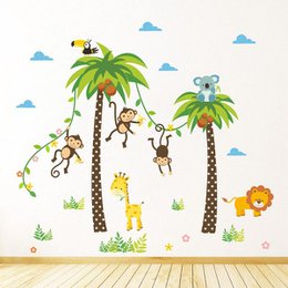 Stickers jungleanimaux savane palmier cocotier