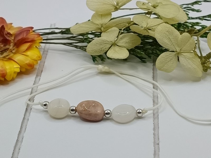 Moonstone gemstone bracelet macrame