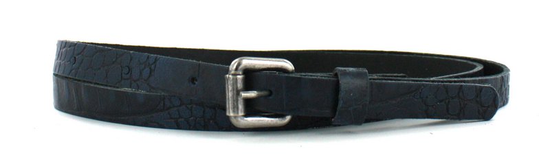 Leather Belt 1.5cm | crocodile print