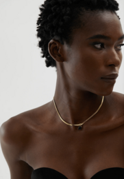 Cassidy - Snake Chain Crystal Charm Necklace