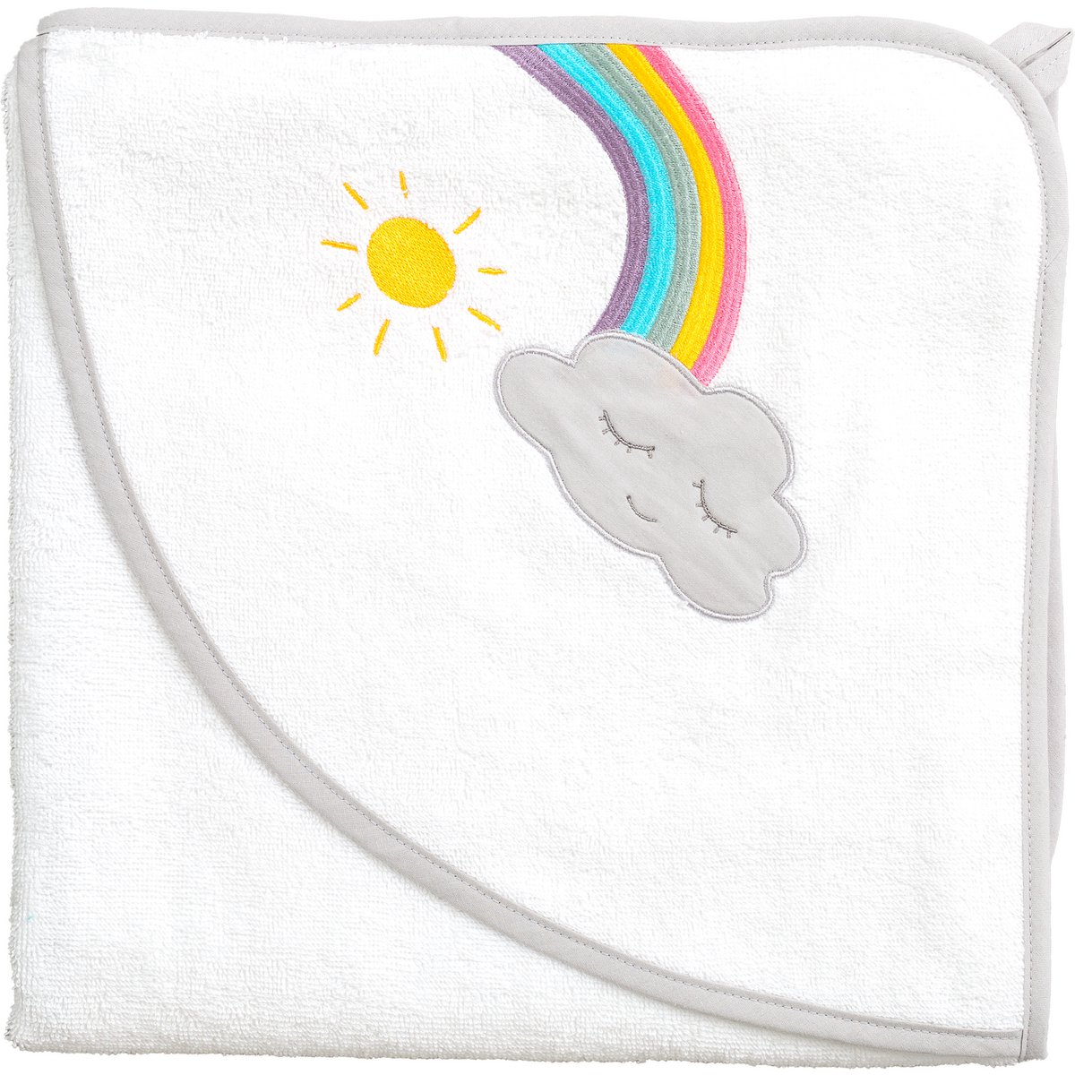 Toalla con capucha blanco nube, 100 x 100
