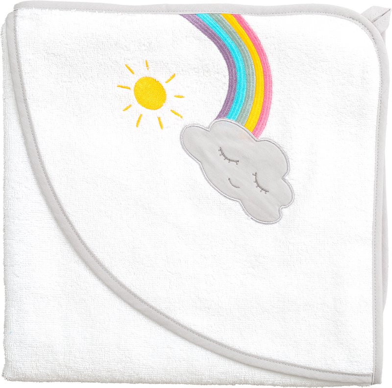 Handdoek met capuchon wolk wit, 100 x 100