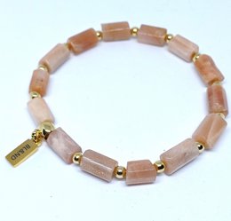 Bracciale elasticizzato con colonna di pietre preziose