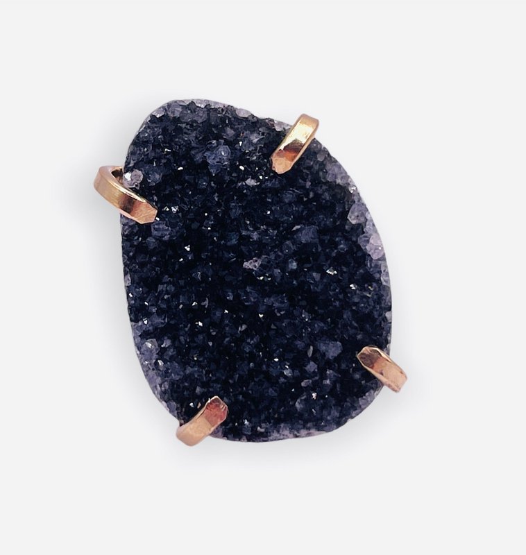 Ring Amarzão Black Druzy