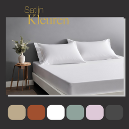 100% Cotton Satin Fitted Sheet White Whisper