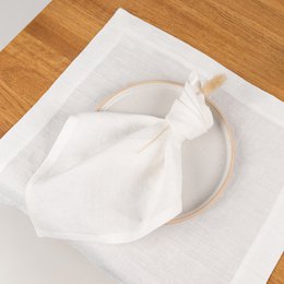 Mantel individual de lino, blanco roto
