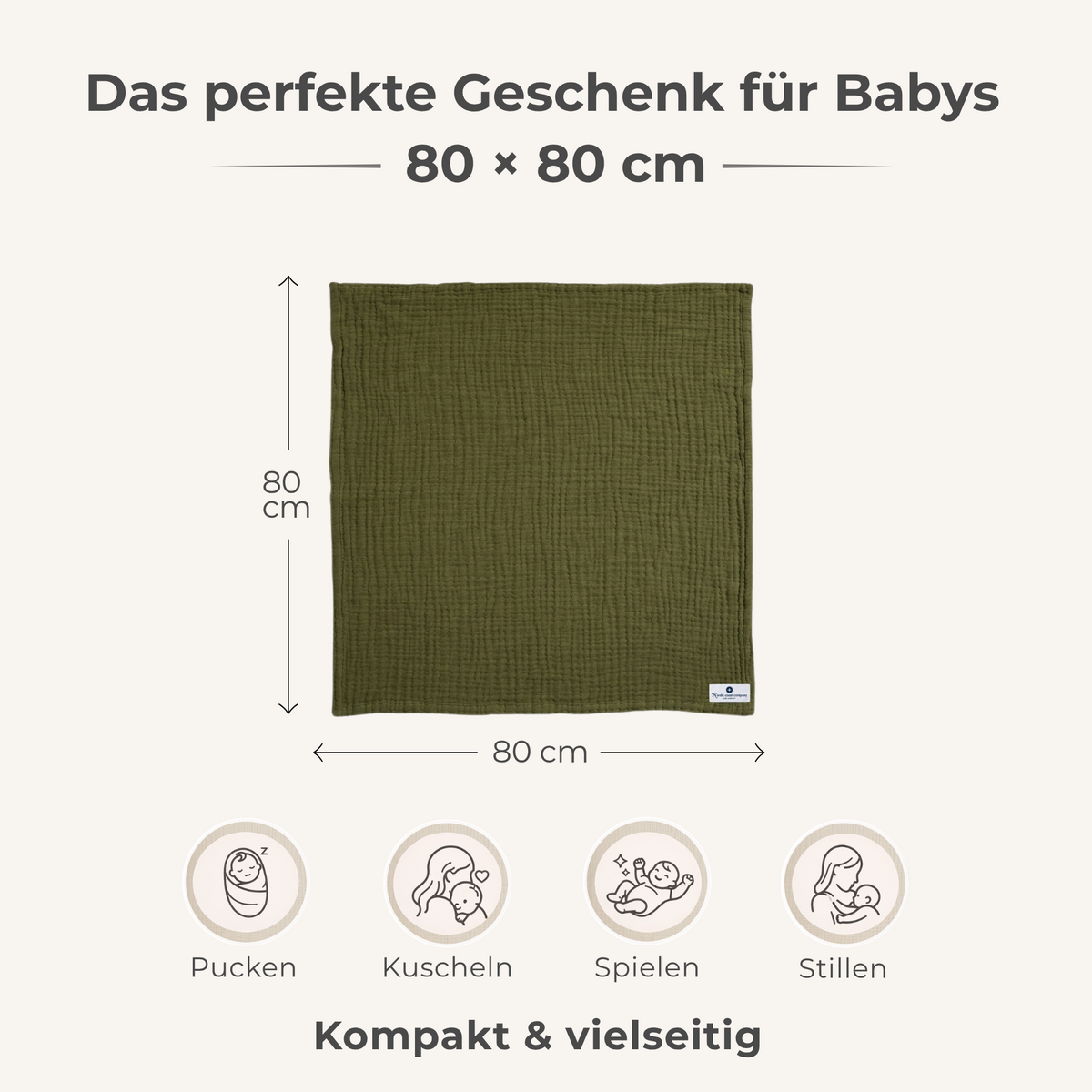 Olive 4 in 1 Muslin Baby Blanket