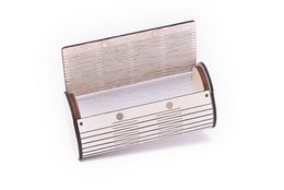 Drewniane, ręcznie robione etui na okulary Krea-Wood z magnesem. Wykonane z drewna dębowego, kolor vintage biały