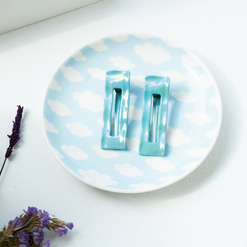 LOT DE 2 CLIPS RECTANGULAIRES BLEU HF