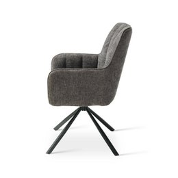 Ciara armchair [set of 2] [linen fabric] [360-degree swivel base]
