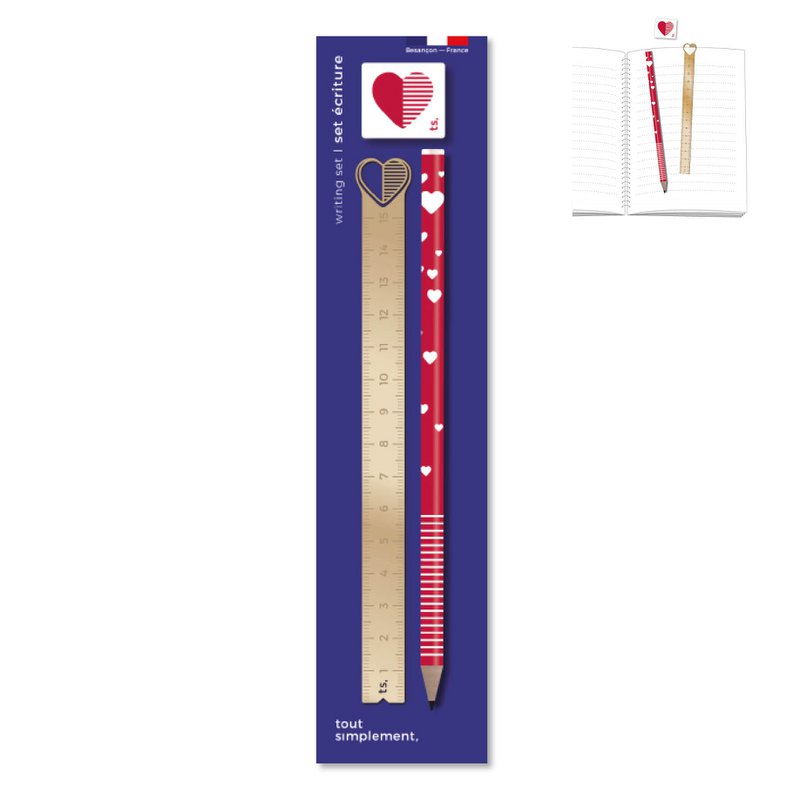 Heart writing set
