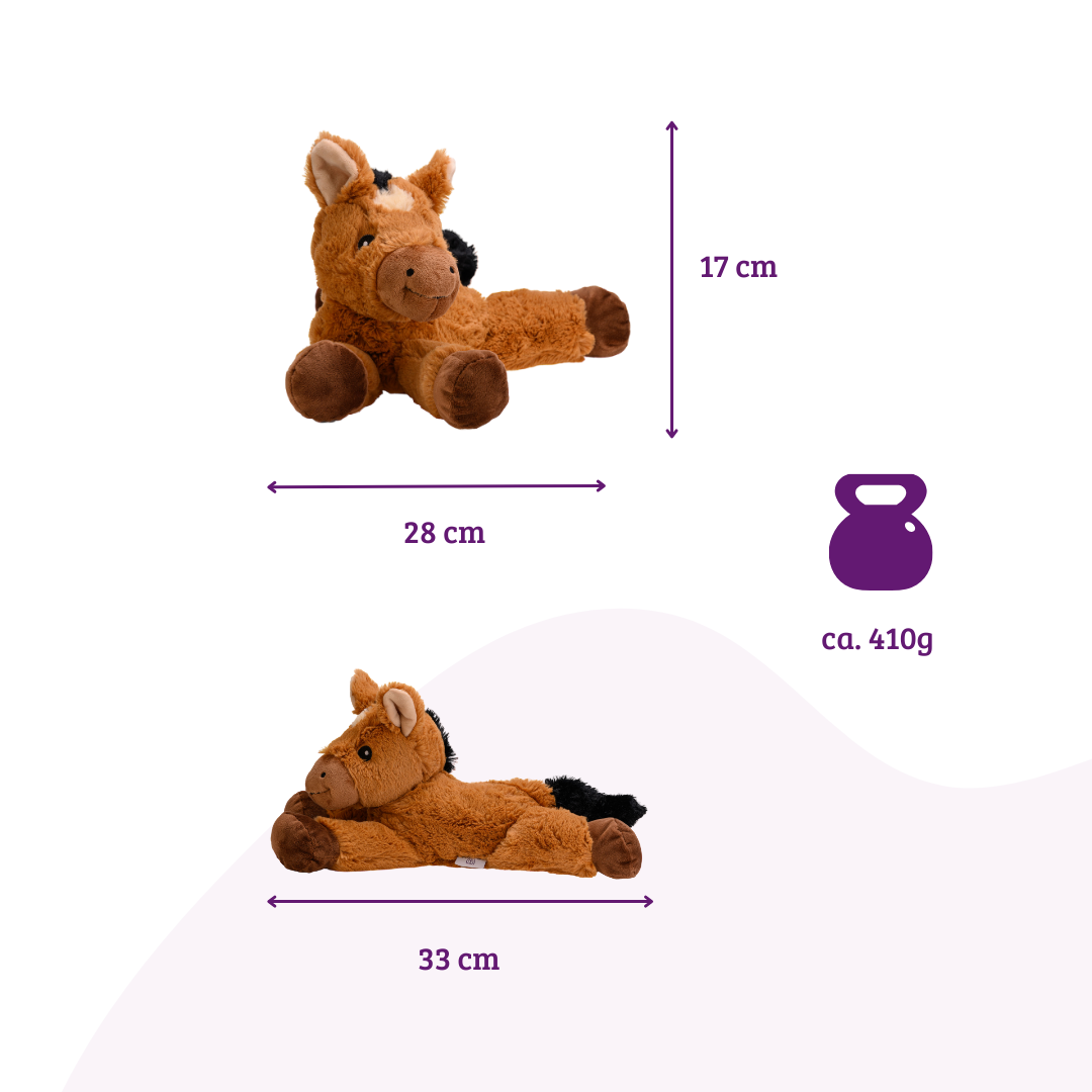 Welliebellies® peluche cálido caballo grande | Calidez para amar | Relajación | Ayuda para dormir | peluche