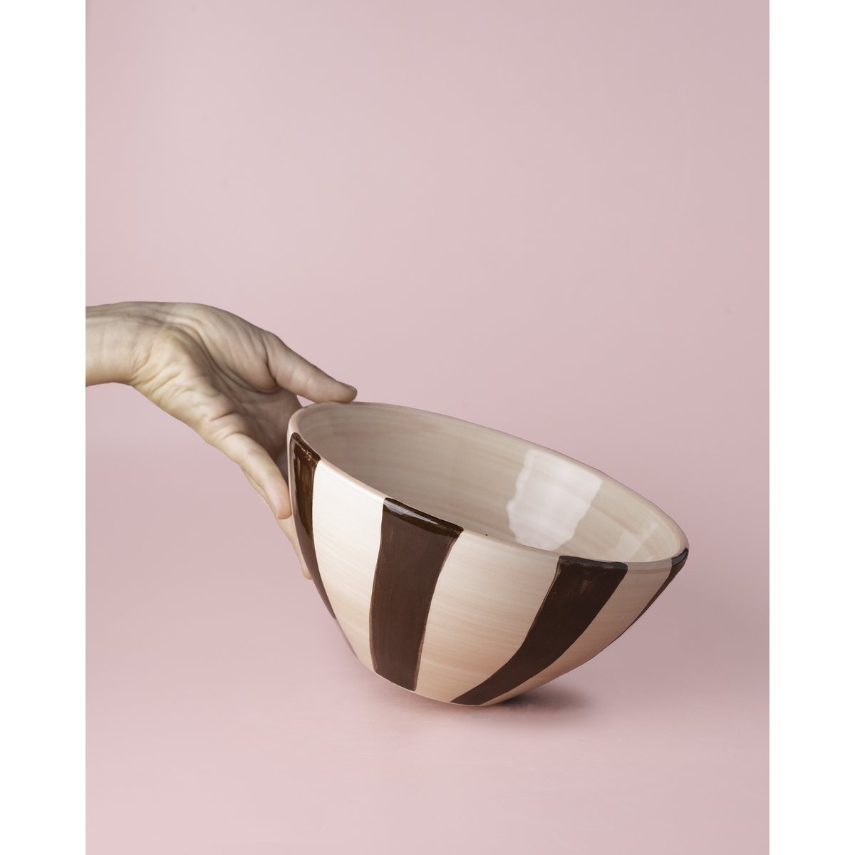 Insalatiera in ceramica 21 cm - Marrone e rosa / Cioccolato