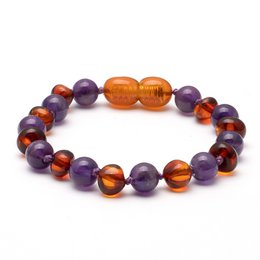 Baltic Amber & Amethyst armbånd 8