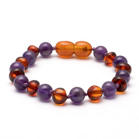Baltic Amber & Amethyst Armband 8