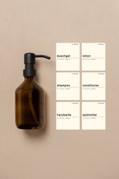 Distributeur de savon avec sélection d'étiquettes