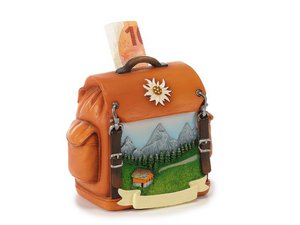 Backpack Spardose made of poly alpine design 14x9x14cm