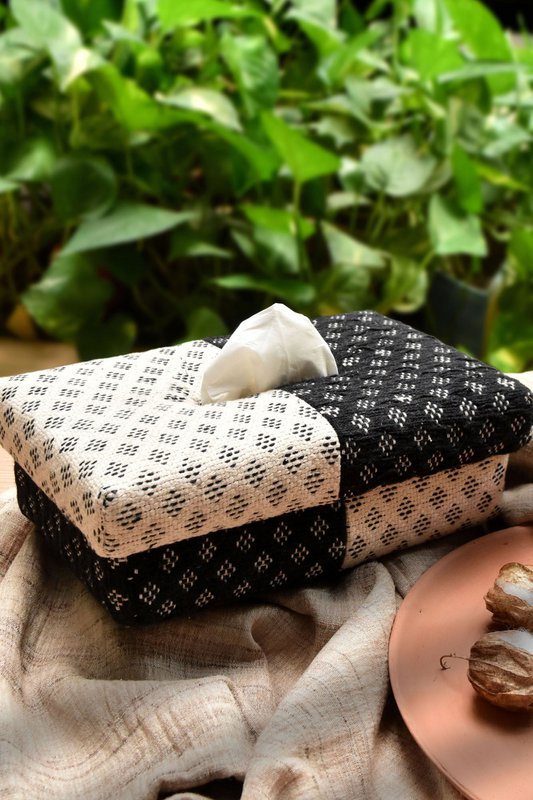 Tissue Box Cover | Håndvævet Jacquard Tosidet | 24x14 cm