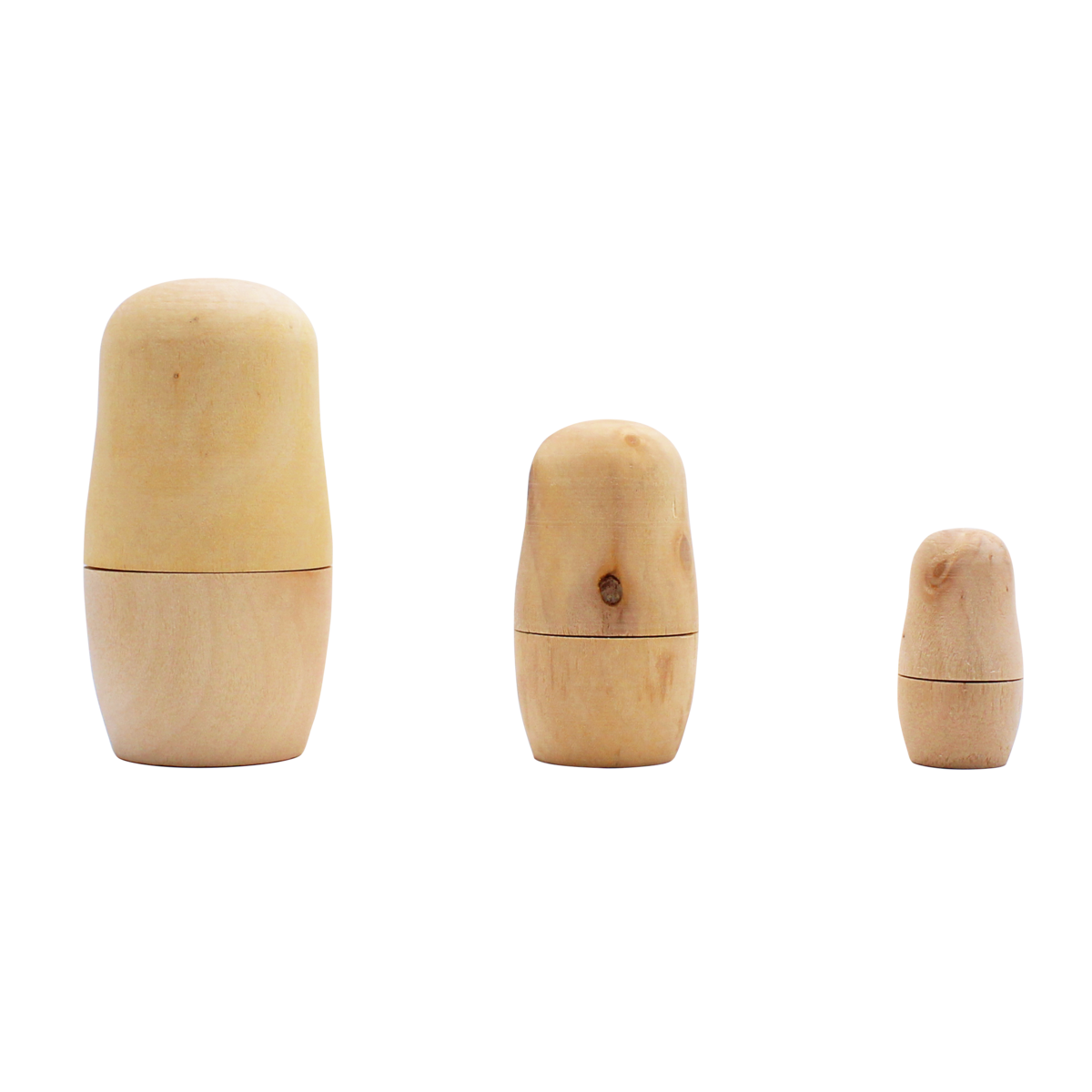 RUSSIAN WOODEN DOLLS - 8 / 6 / 4 cm - 3 pcs - 1 color