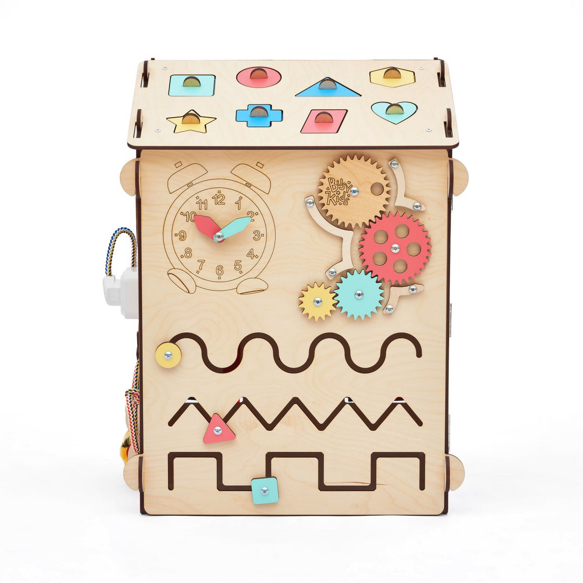 Set - BusyBoard house natural and creative cube