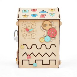 Set - BusyBoard house natural and creative cube