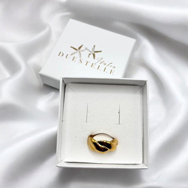 Intreccio d'Oro – Vergoldeter Stahlring