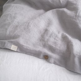 Light Grey Linen Duvet Cover