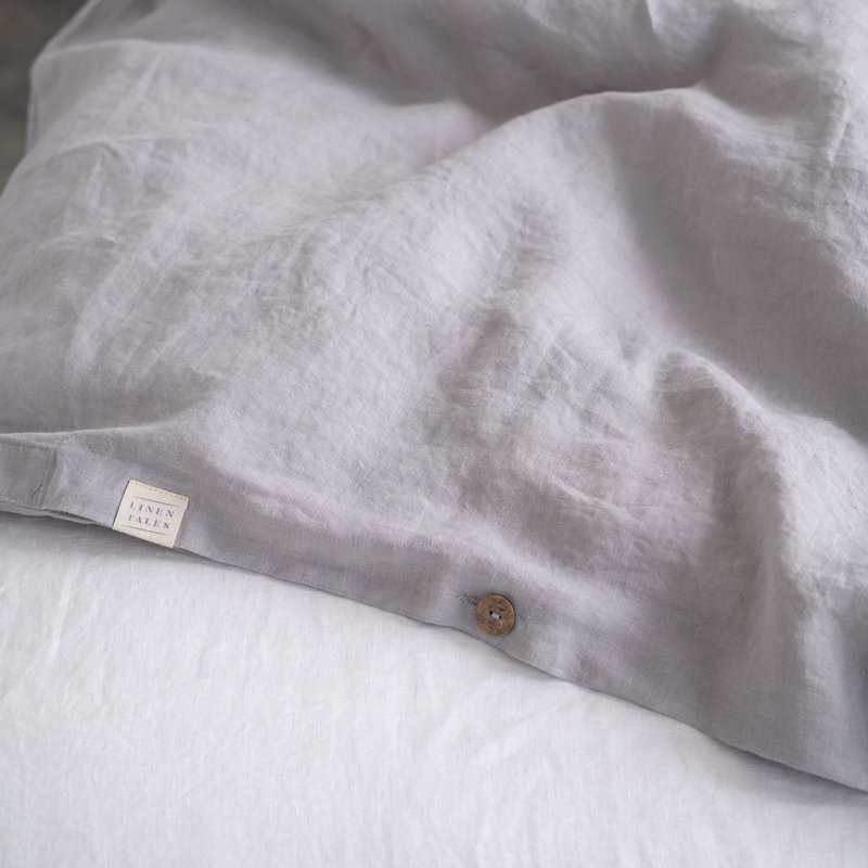 Light Grey Linen Duvet Cover