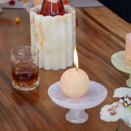Serveringsskål Dekorativ midtpunkt Pink Onyx præsentationsbakke