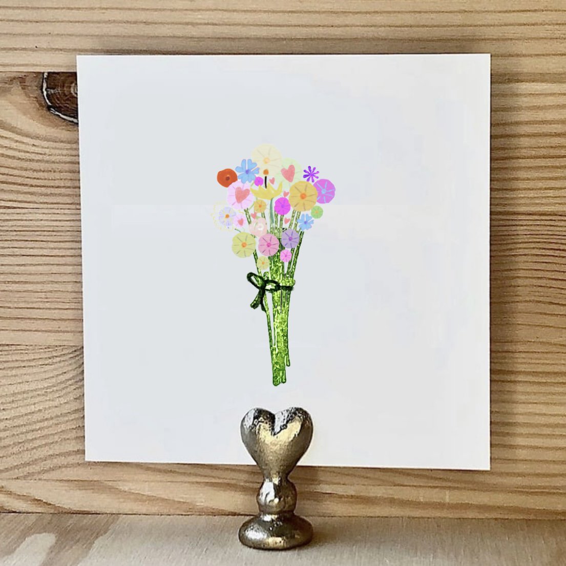 Carte Champ Bouquet Pastel