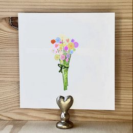Carte Champ Bouquet Pastel