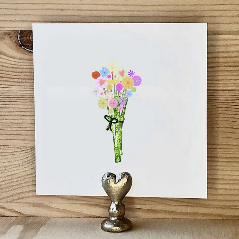 Carte Champ Bouquet Pastel