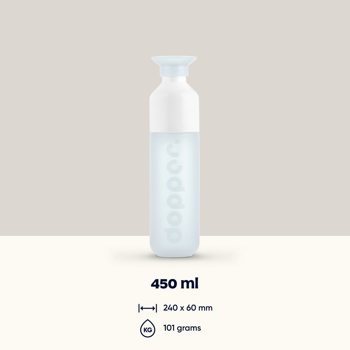 Dopper Original Botella de Agua Reutilizable Blanco Puro 450ml